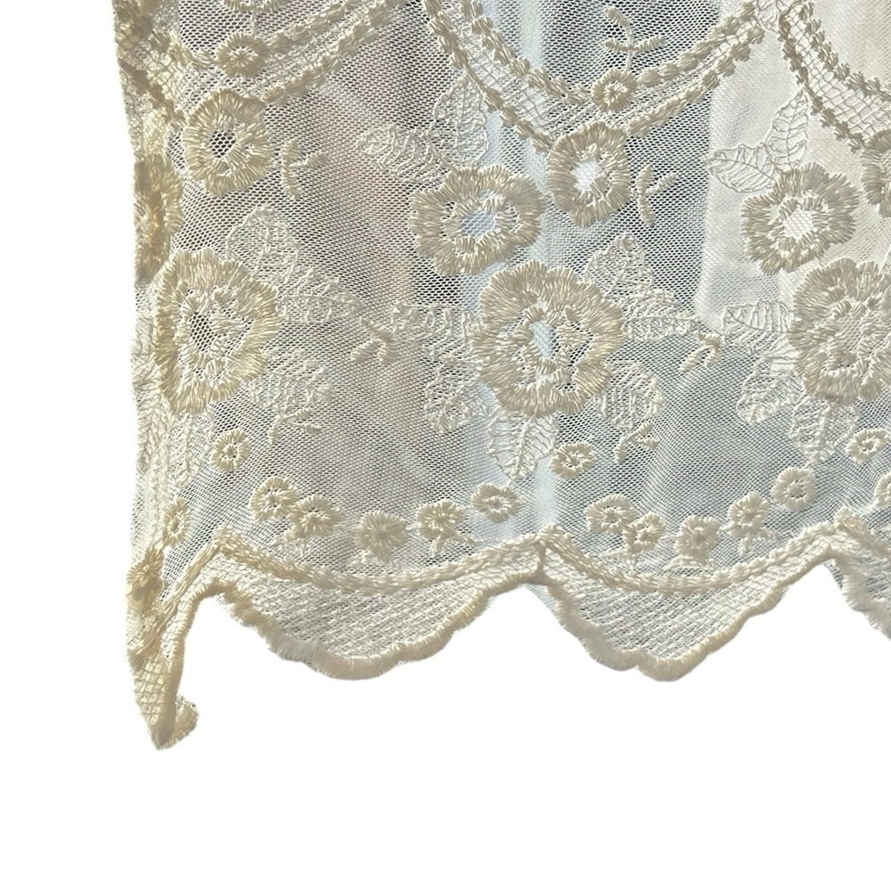 Acemi cream lace and fringe open front sleeveless gilet kimono boho festival - Picture 7 of 12